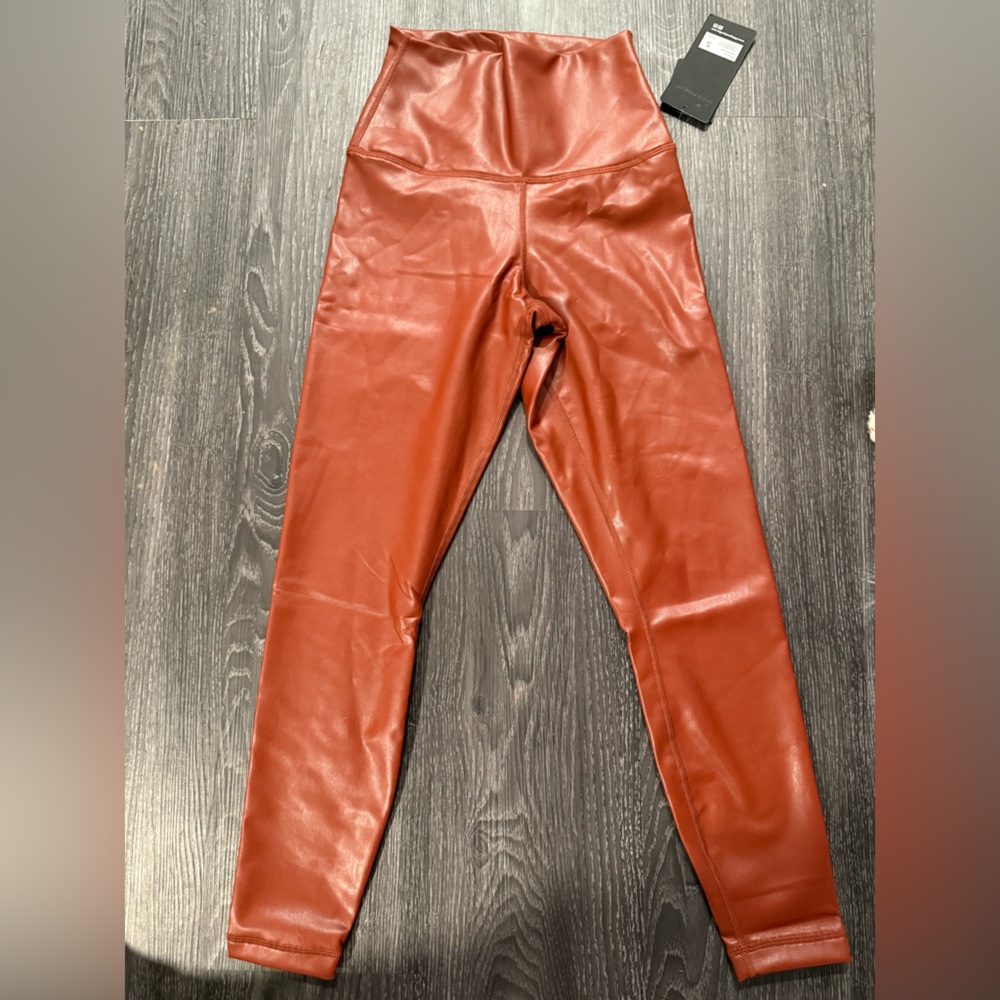 Brown/tan leggings NWT leatherette - Listed Size Small, but fits like XS